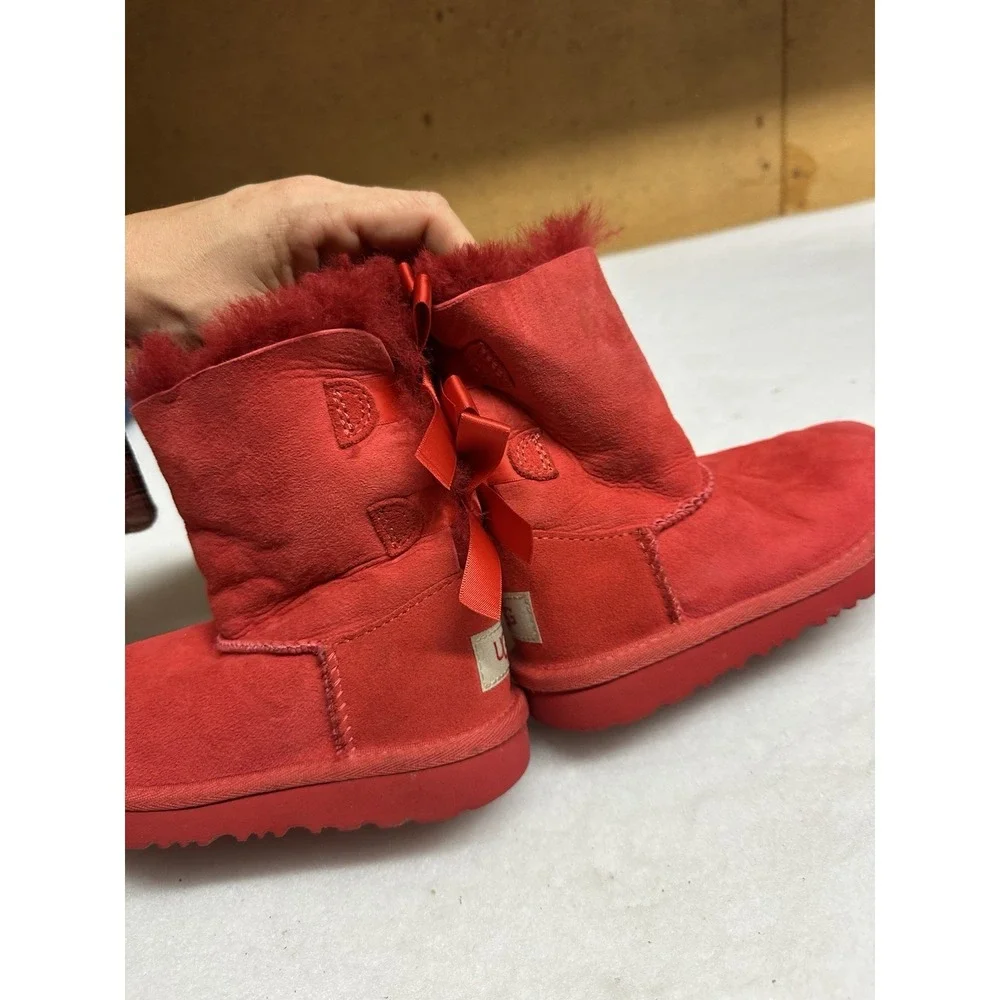 Big & Little Kid UGG Bailey Bow II Ribbon Red (1017394K-RBRD)